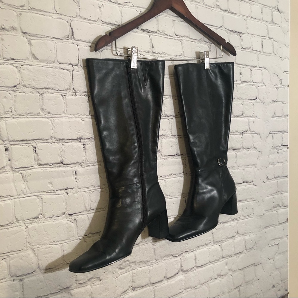 Square Toe Leather Boots